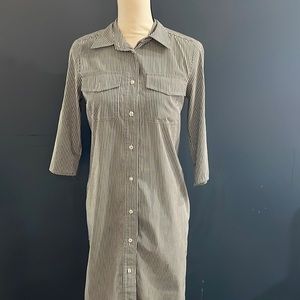Micheal Kors Striped Short Sleeve Shirt Dress